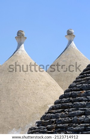 Alberobello, Bari province, Apulia, Italy: exterior of the famous trulli. Unesco World Heritage Site