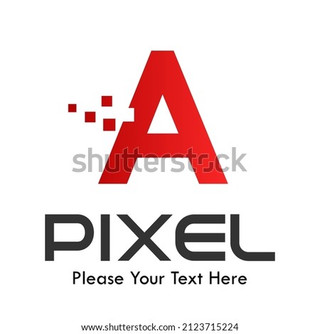 Letter a pixel logo template illustration. suitable for Business logo, App Industry, App icon, etc. Easy to edit, change size, color and text.