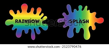 Hand drawn rainbow color paint splash.Vector illustration.