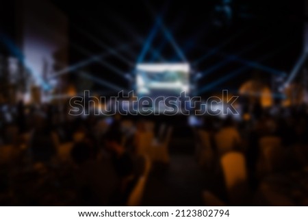 blurred background, night concert hall scene