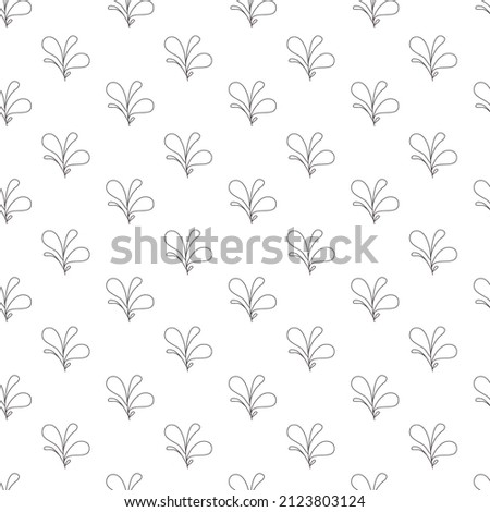 floral, botanical simple seamless pattern. Hand drawn linear and silhouette textures. Cute simple background. elegant template for fashionable printers. 