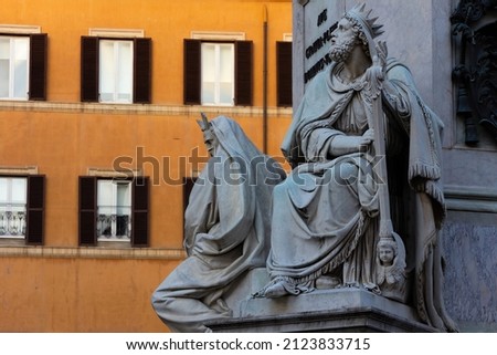 Scenery of tourist attraction in the centre of the city of Rome, Italy.