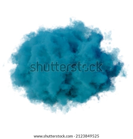 3d render. Shapes of abstract blue cloud, clip art isolated on white background