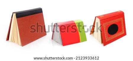 Standing books isolated on a white background