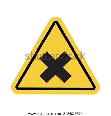 W 18 sign for print. Allergic (irritant) substances harmful to health. Yellow triangle safety icon. Royalty-Free Stock Photo #2124029924