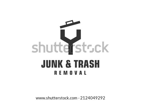 Letter Y for junk removal logo design, environmentally friendly garbage disposal service, simple minimalist design.