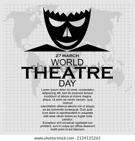 World theatre day, poster and banner vector