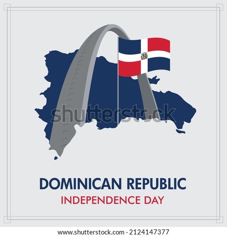 VECTORS. Dominican Republic Independence Day, february 27, Day of the flag, Flag Square of Santo Domingo, map, coat of arms, patriotic, civic holidays,  tradition Royalty-Free Stock Photo #2124147377