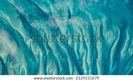 Top view of blue green ocean around the Bahamas, sea photo, turquoise waters, earth photo, background image HD, high quality wallpaper, Bahamas Santo Domingo, Elements of this image furnished by NASA Royalty-Free Stock Photo #2124151679
