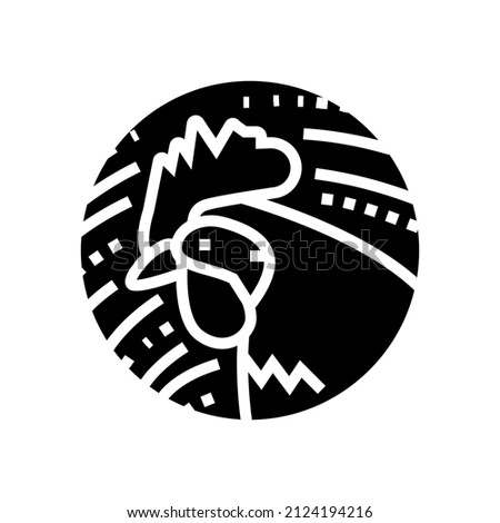 rooster chinese horoscope animal glyph icon vector. rooster chinese horoscope animal sign. isolated contour symbol black illustration