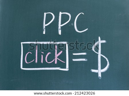 PPC,pay per click written on blackboard