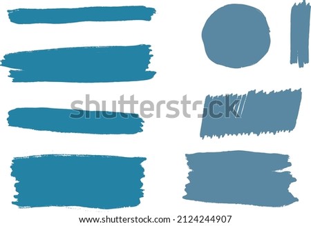 Handpainted watercolor acrylics vector grunge set of brush strokes, ink stains, blots and sketches. Ideal for print, stickers, graphic design, collage, scrap booking, web and other creative projects. Royalty-Free Stock Photo #2124244907