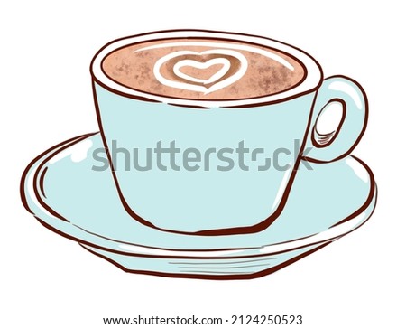 Coffee cup hand drawing illustration. Isolaned on white background
