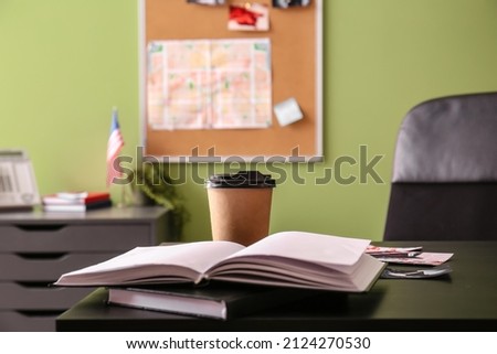 Workplace of FBI agent in office