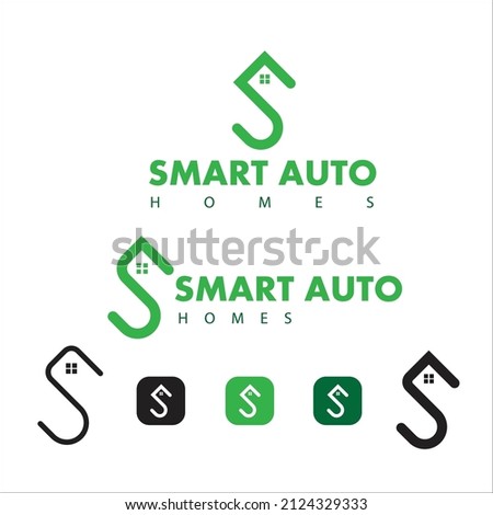 S letter smart auto homes Creative modern new stylish logo design concept 2022. new logo design vector template 2022. New flat manual letter logo.