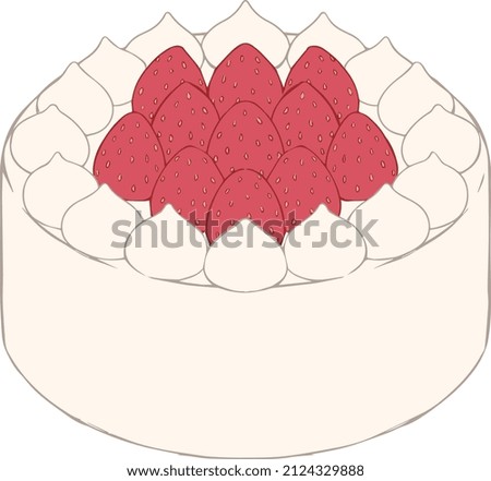 Clip art of strawberry sponge cake