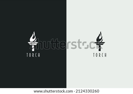 Law And Torch Logo. Mainimal Torch Logo 