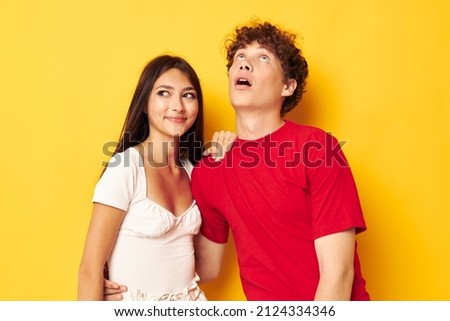 portrait of a man and a woman Friendship posing hugs together Lifestyle unaltered