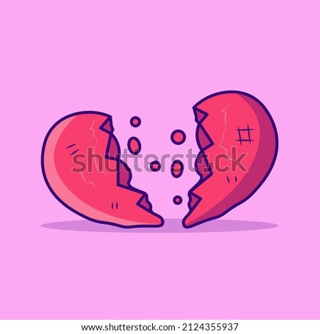 Broken heart vector illustration for various types of use