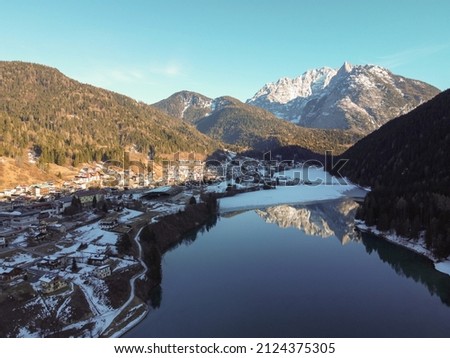 Lake Auronzo is a picturesque lake in the heart of the Dolomites