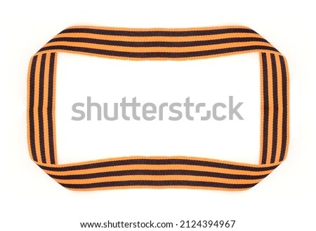 Black and orange ribbon of the Order of Saint George isolated on white background