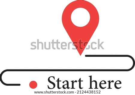 Start from here icon in a professional shape on a white background
