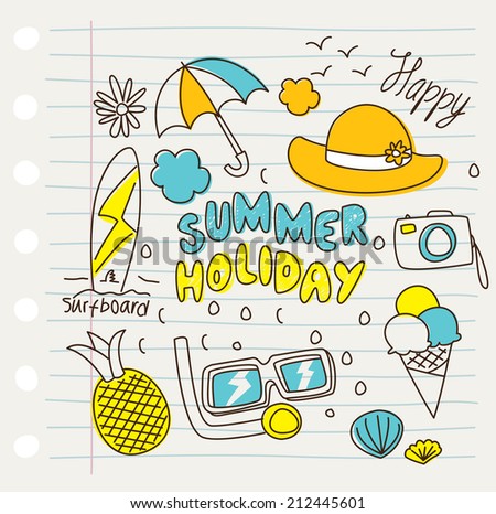 various summer doodles