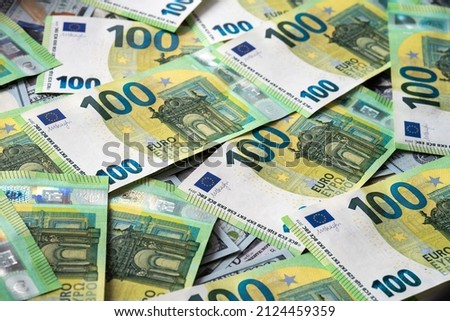 Macro photo EU banknotes background