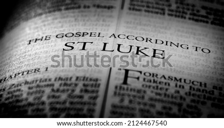 Bible New Testament Christian Teachings Gospel St Luke Saint Royalty-Free Stock Photo #2124467540
