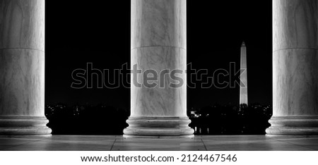 Washington Monument with Jefferson Monument Columns in DC