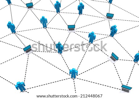 Business human social network on white background.