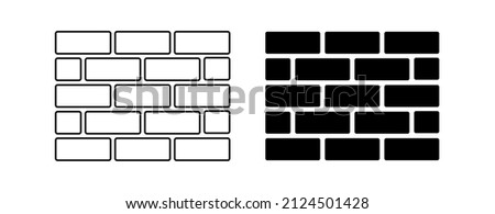 Brick wall. Seamless pattern of bricklaying. Isolated vector illustration on white background. Royalty-Free Stock Photo #2124501428