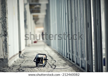 Extension cord at construction site