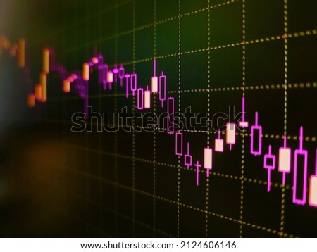 Finger touch on Digital tablet computer to show the chart. Stock market on digital tablet screen. Stock market graph with screen. Tablet computer showing charts and diagram