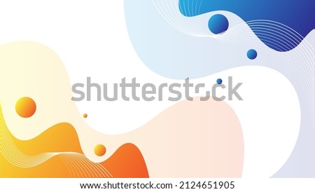 abstract fluid and liquid background in blue and orange color. vector illustration