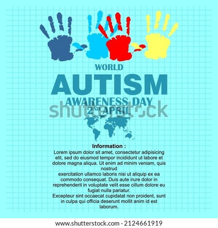  World Autism awareness day, poster and banner vector