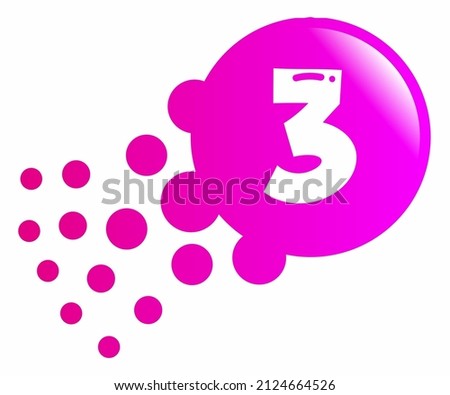 number 3 rocket logo darting cool bubbles 