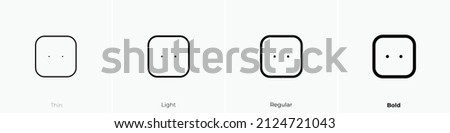 dice two icon. Thin, Light Regular And Bold style design isolated on white background