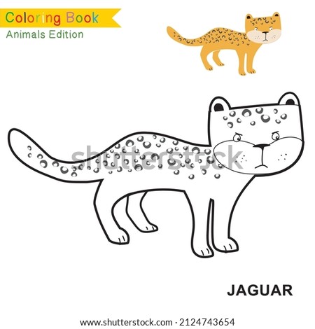 Coloring animal worksheet page. Educational printable coloring worksheet. Coloring game for preschool children. Black and white vector illustration. Motor skills education.