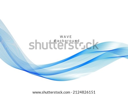 Abstract smooth modern decorative flowing blue wave background