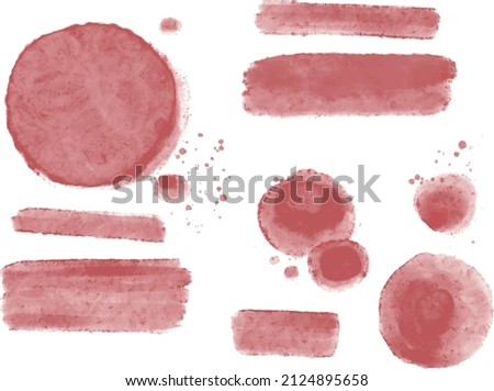 Handpainted grunge watercolor acrylics vector set of sketches, brush strokes, ink stains. Ideal for print, graphic design, collage, scrap booking, labels, decoration and other creative projects. Royalty-Free Stock Photo #2124895658