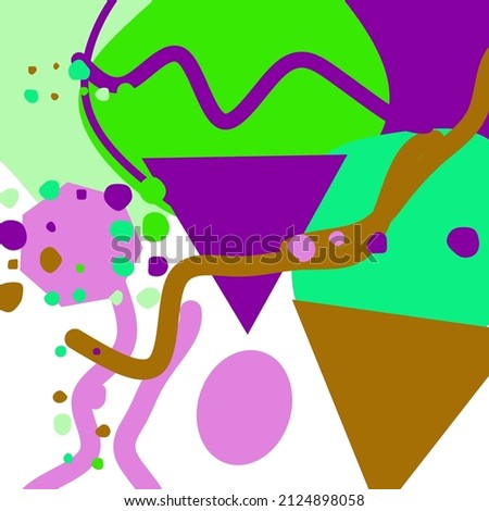 Abstract Shapes Picture. Contemporary Modern Trendy Vector Illustration. Geometric Bauhaus Design. Wall Art Abstract  Background