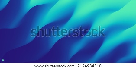 Blue abstract wavy background for banner, flyer and poster. Dynamic effect. Vector illustration. Cover design template. Can be used for advertising, marketing or presentation. Royalty-Free Stock Photo #2124934310
