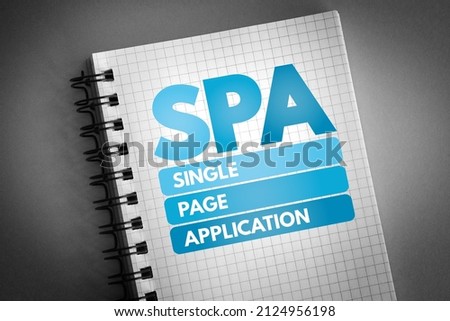 SPA - Single Page Application acronym on notepad, technology concept background Royalty-Free Stock Photo #2124956198