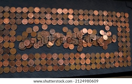 Copper cents, copper coins. Huge collection image photo metallic Canada money