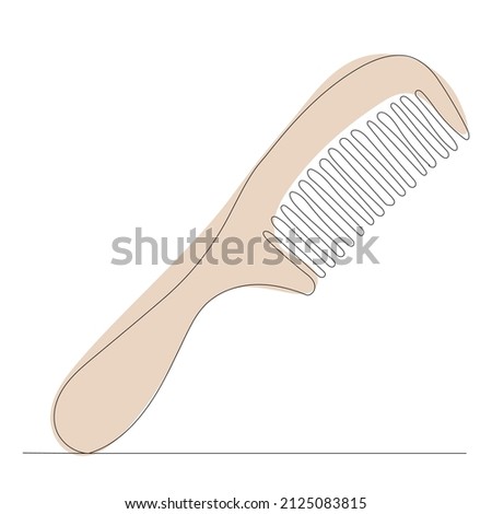 hairbrush one line drawing, outline