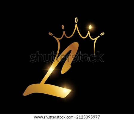 A vector illustration of Golden Crown Monogram Initial Letter L