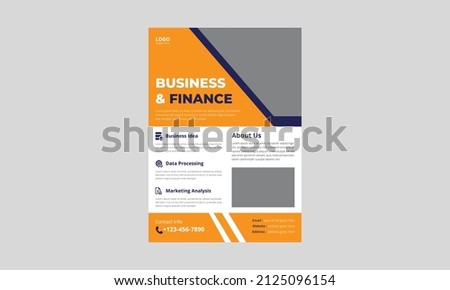 Business and Finance flyer template design. creative business flyer poster leaflet design. A4 size, cover, poster, annual report, brochure, print ready