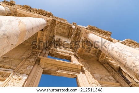 Celsus Library in Ephesus, Turkey Royalty-Free Stock Photo #212511346
