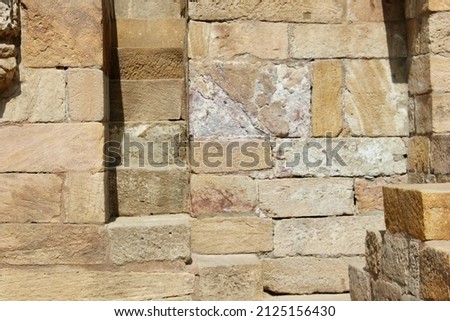 Stone wall in different colors